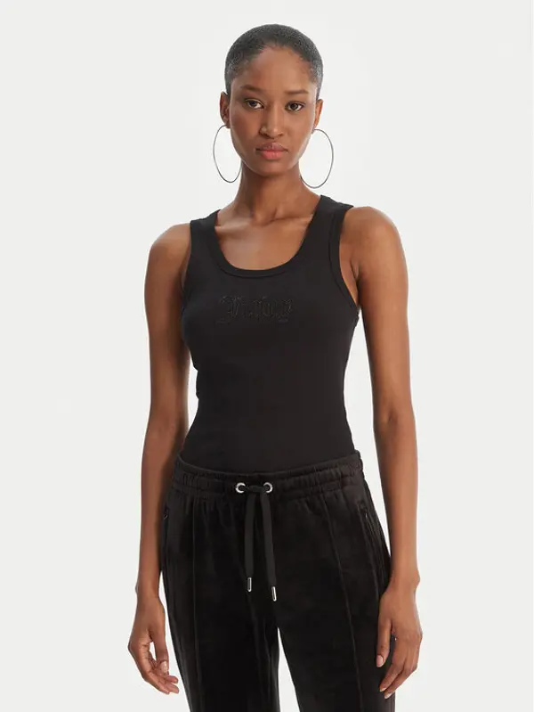 Juicy Couture Juicy Couture Top Thin Strap JCWLV126308 Crna Slim Fit