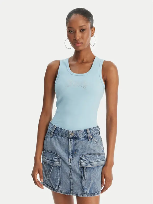 Juicy Couture Juicy Couture Top Thin Strap JCWLV126308 Svijetloplava Slim Fit