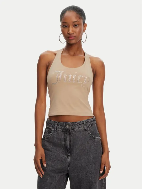 Juicy Couture Juicy Couture Top Tied JCWCT125306 Bež Slim Fit
