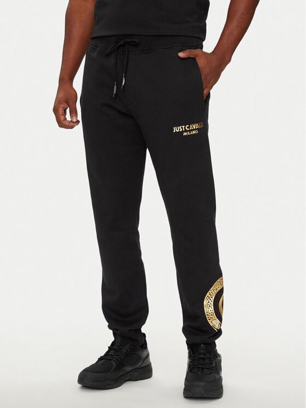 Just Cavalli Just Cavalli Donji dio trenerke 77OAAT01 Crna Regular Fit