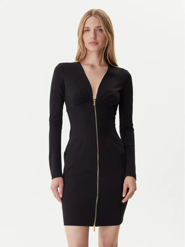 Just Cavalli Just Cavalli Džemper haljina 79PAO937 J0092 Crna Slim Fit