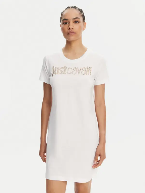 Just Cavalli Just Cavalli Haljina za svaki dan 78PAOE15 Bijela Regular Fit