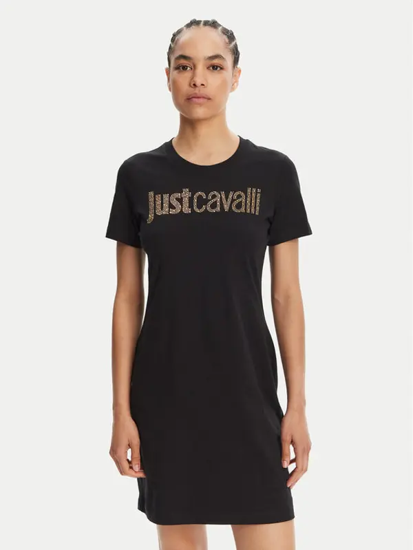 Just Cavalli Just Cavalli Haljina za svaki dan 78PAOE15 Crna Regular Fit