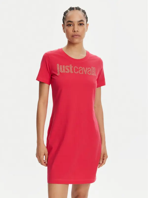 Just Cavalli Just Cavalli Haljina za svaki dan 78PAOE15 Ružičasta Regular Fit