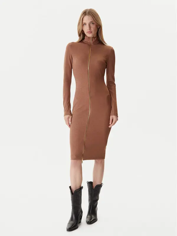 Just Cavalli Just Cavalli Haljina za svaki dan 79PAO905 J0251 Smeđa Slim Fit
