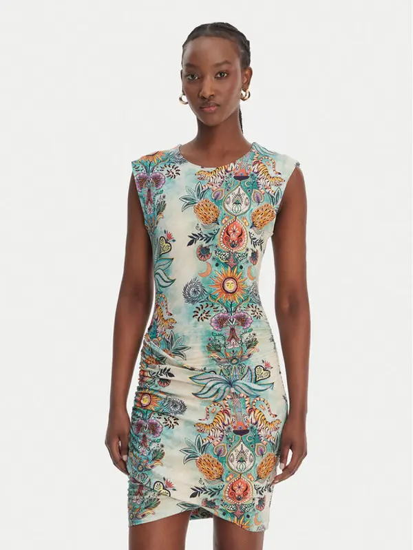 Just Cavalli Just Cavalli Haljina za svaki dan 80PAOE04 CJ112 Šarena Slim Fit