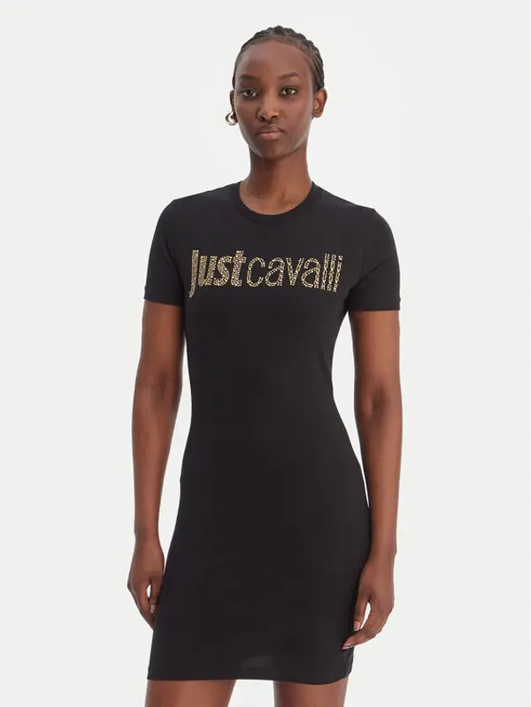 Just Cavalli Just Cavalli Haljina za svaki dan 80PAOE21 CJ112 Crna Slim Fit
