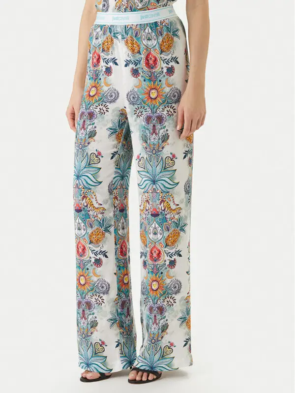 Just Cavalli Just Cavalli Hlače 80PAA120 NS837 Svijetloplava Wide Leg