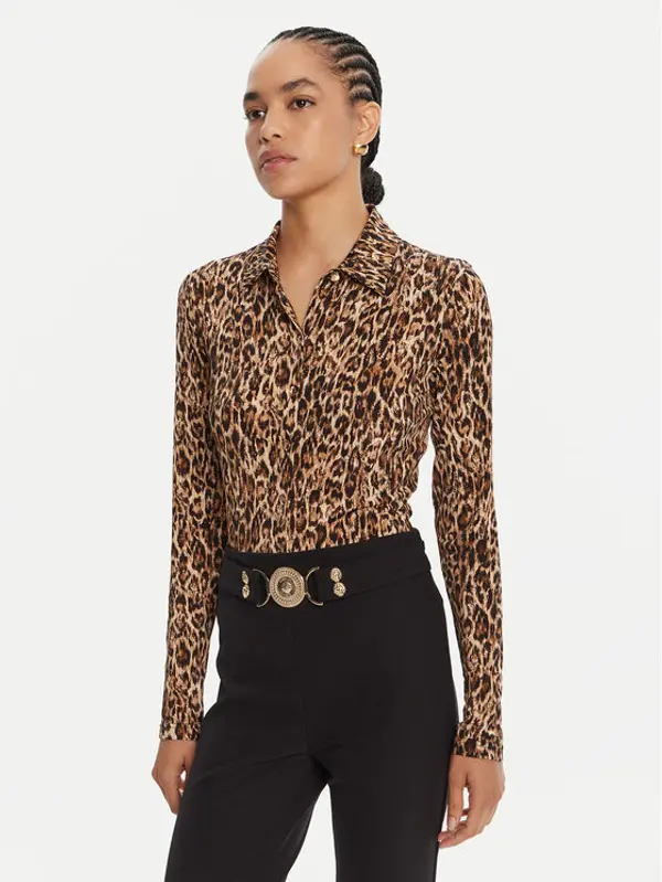 Just Cavalli Just Cavalli Košulja 79PAL228 JS496 Smeđa Slim Fit