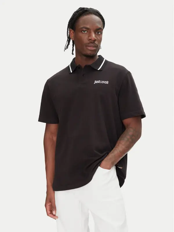 Just Cavalli Just Cavalli Polo 78OAGT15 Crna Regular Fit
