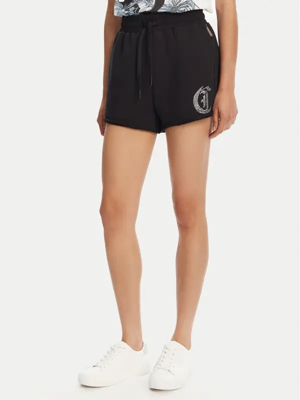 Just Cavalli Just Cavalli Sportske kratke hlače 78PADE08 Crna Loose Fit