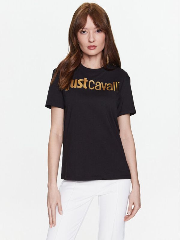 Just Cavalli Just Cavalli T-shirt 74PBHF00 Crna Regular Fit