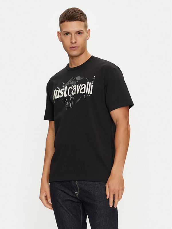 Just Cavalli Just Cavalli T-shirt 76OAHG11 Crna Regular Fit