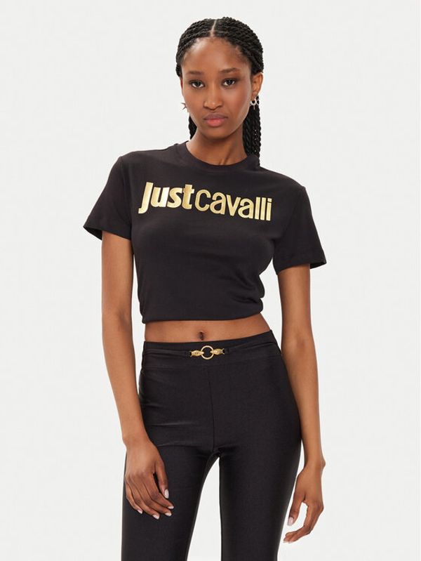 Just Cavalli Just Cavalli T-shirt 76PAHG11 Crna Slim Fit