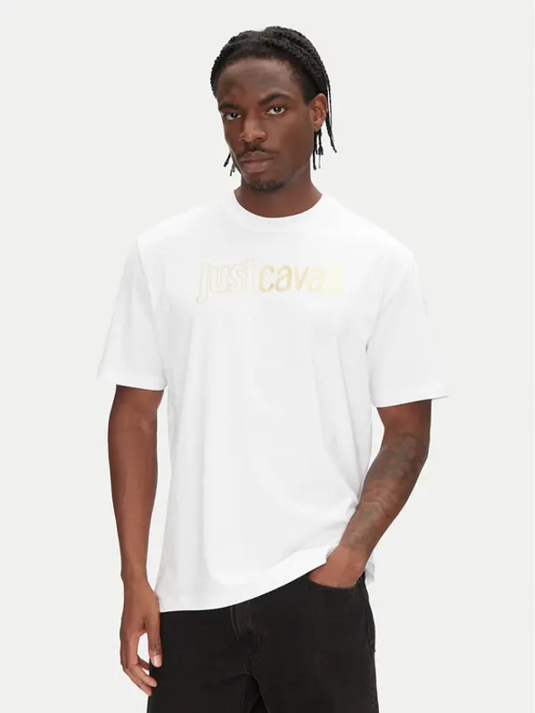 Just Cavalli Just Cavalli T-shirt 78OAHT16 Bijela Regular Fit