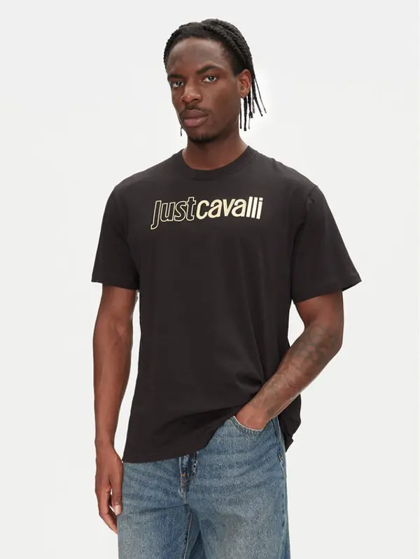 Just Cavalli Just Cavalli T-shirt 78OAHT16 Crna Regular Fit