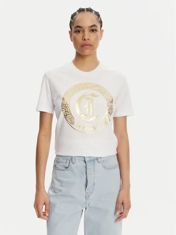 Just Cavalli Just Cavalli T-shirt 78PAHT01 Bijela Regular Fit
