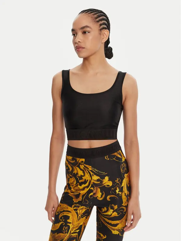 Just Cavalli Just Cavalli Top 79PAM204 J0108 Crna Slim Fit
