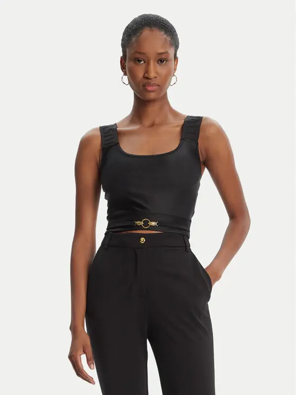 Just Cavalli Just Cavalli Top Crop Element 79PAM2A6 Crna Slim Fit