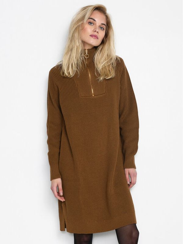 Kaffe Kaffe Džemper haljina Lioa 10506885 Smeđa Regular Fit