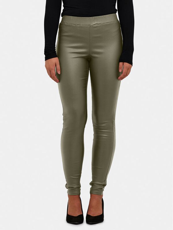 Kaffe Kaffe Hlače od imitacije kože Ada 10501626 Zelena Slim Fit