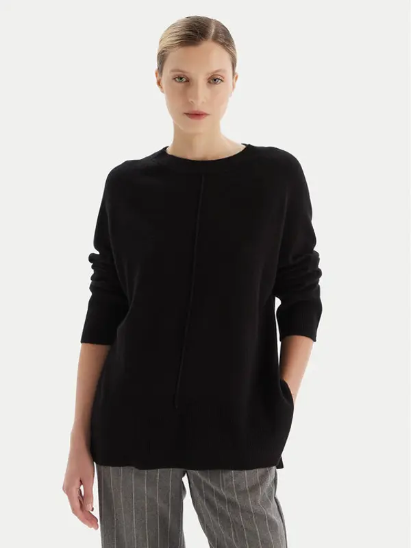 KAOS KAOS Džemper RI1KT003 Crna Regular Fit