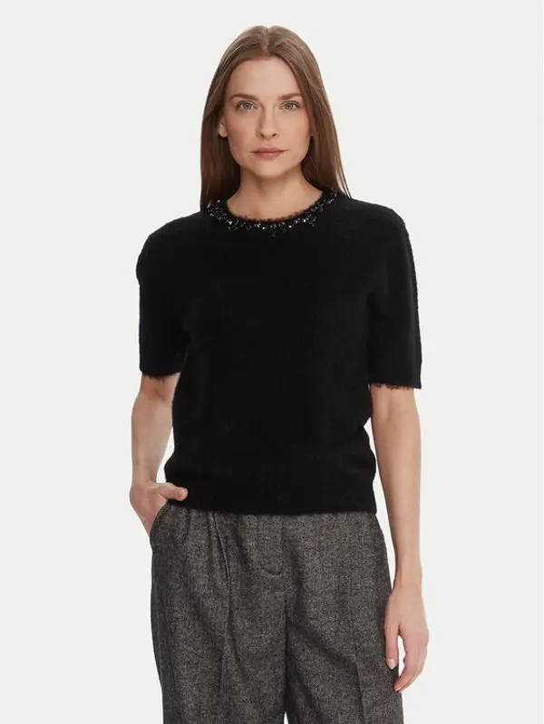 KAOS KAOS Džemper RI1NT071 Crna Regular Fit