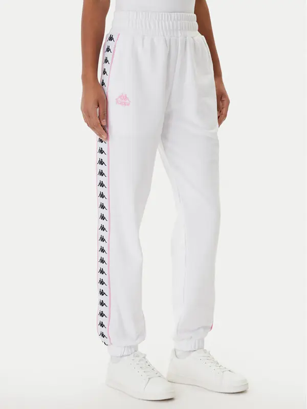 Kappa Kappa Donji dio trenerke Banda Adina 321Y8EW Bijela Regular Fit