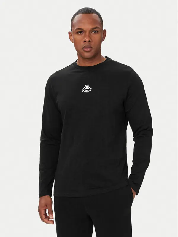 Kappa Kappa Majica dugih rukava 382J2RW Crna Regular Fit
