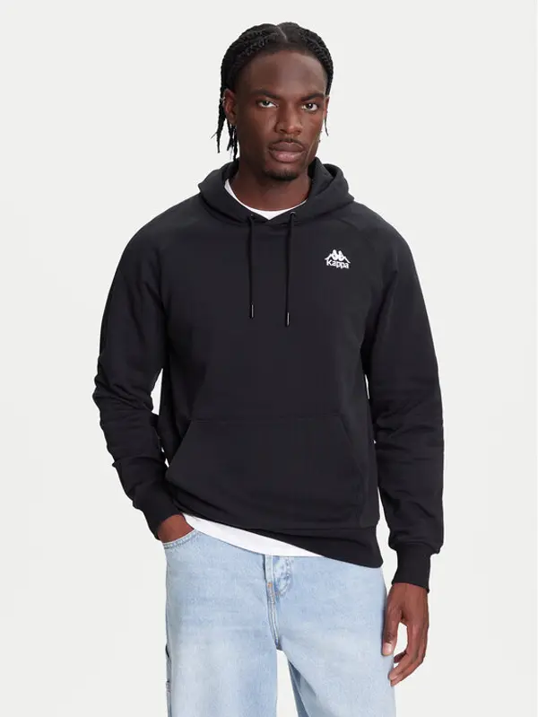 Kappa Kappa Majica dugih rukava Authentic 321W7GW Crna Regular Fit
