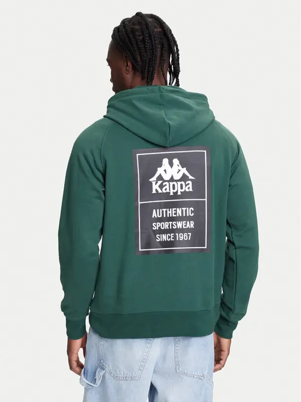 Kappa Kappa Majica dugih rukava Authentic 321W7GW Zelena Regular Fit