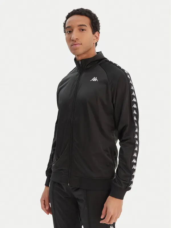 Kappa Kappa Majica dugih rukava Banda Anniston 301EFU0 Crna Slim Fit