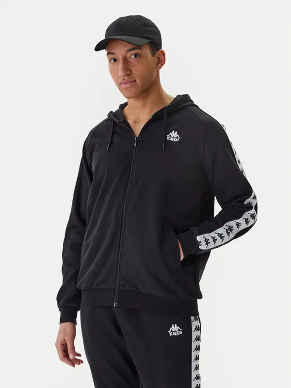 Kappa Kappa Majica dugih rukava Banda Zamin 3 331U3ZW Crna Regular Fit