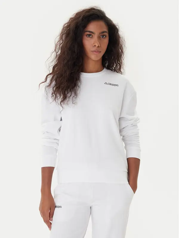 Kappa Kappa Majica dugih rukava Logo Fekka 371M5EW Bijela Regular Fit