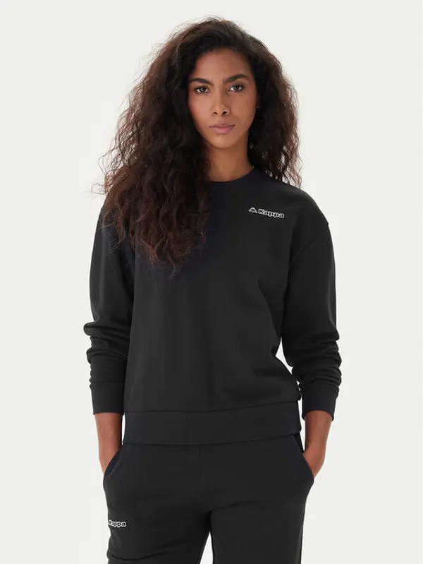 Kappa Kappa Majica dugih rukava Logo Fekka 371M5EW Crna Regular Fit