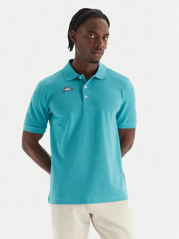 Kappa Kappa Polo Logo Sharas Mss 302B3D0 Tirkizna Regular Fit