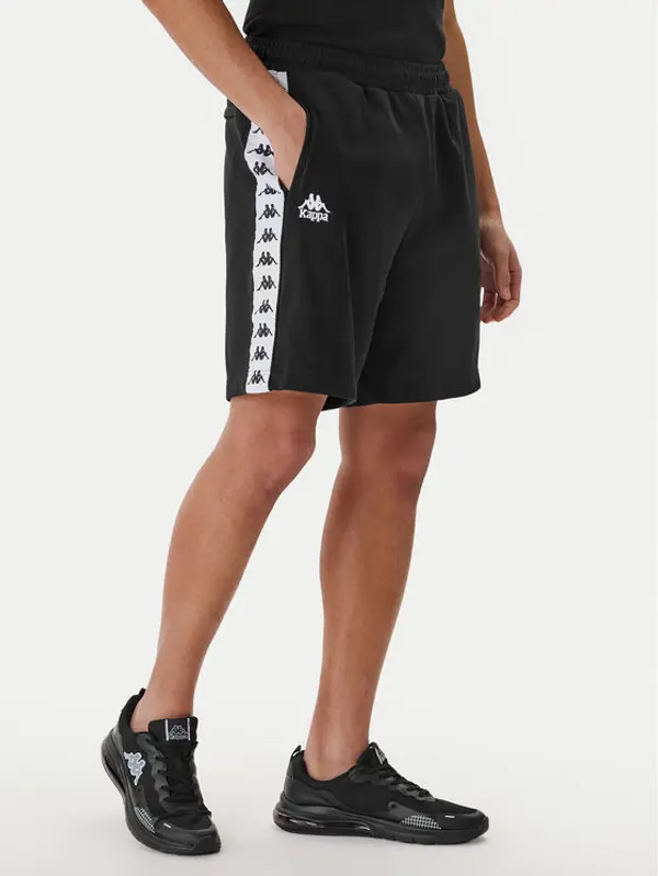 Kappa Kappa Sportske kratke hlače Banda Oviedo 351S77W Crna Comfort Fit