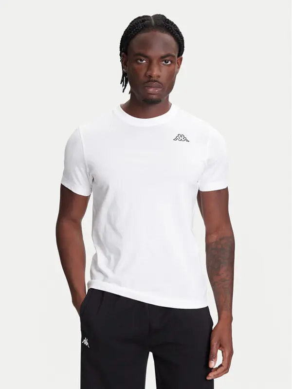 Kappa Kappa T-shirt Logo Korpo Cafers 304J150 Bijela Slim Fit