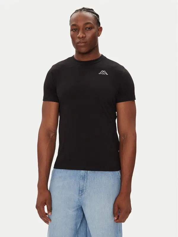 Kappa Kappa T-shirt Logo Korpo Cafers 304J150 Crna Slim Fit