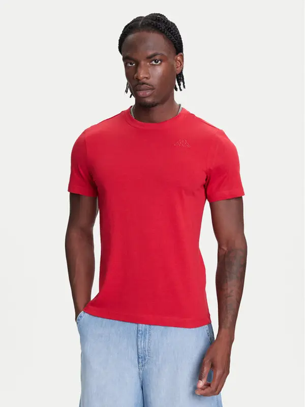 Kappa Kappa T-shirt Logo Korpo Cafers 304J150 Svijetlo crvena Slim Fit