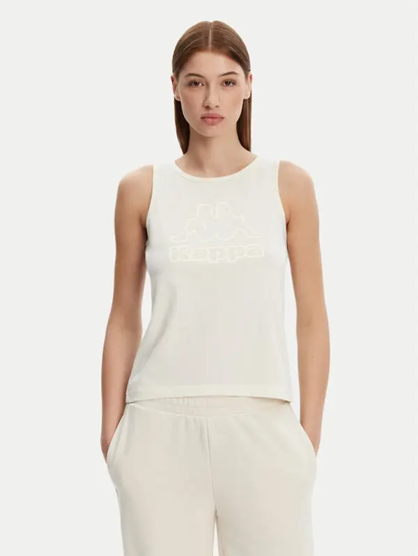 Kappa Kappa Top Logo Gria 382129W Écru Regular Fit