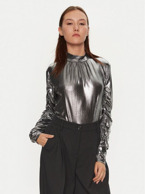 Karen by Simonsen Karen by Simonsen Majica Regitze 10105118 Srebrna Slim Fit