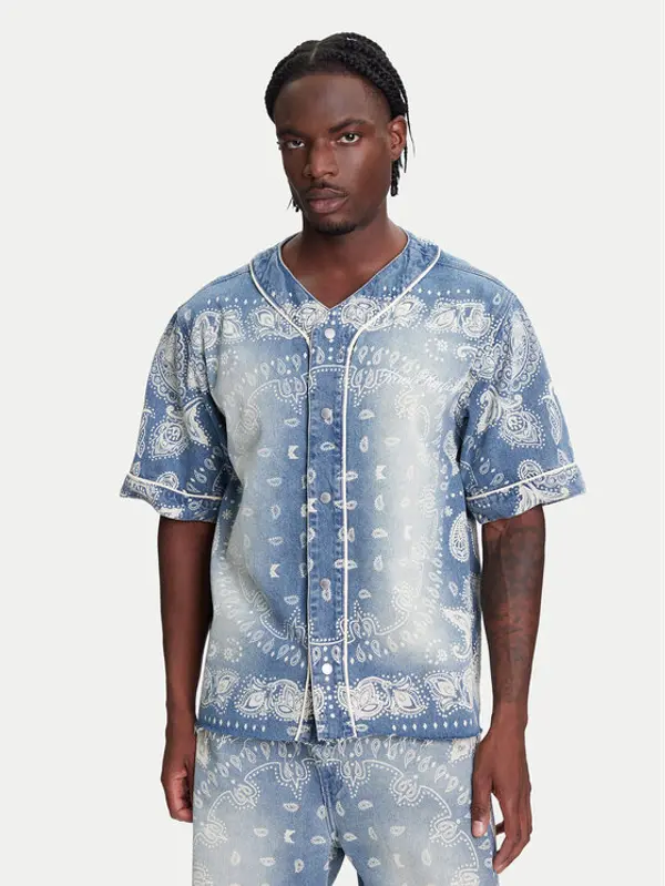 Karl Kani Karl Kani Košulja Paisley Denim Baseball PD00005371 Plava Regular Fit