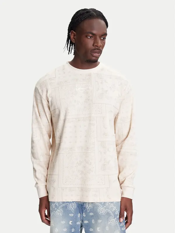 Karl Kani Karl Kani Majica dugih rukava Signature Paisley Waffle PD00005328 Bež Regular Fit