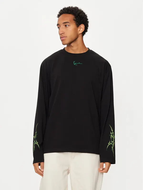 Karl Kani Karl Kani Majica dugih rukava Small Signature Tribal 60240012 Crna Regular Fit