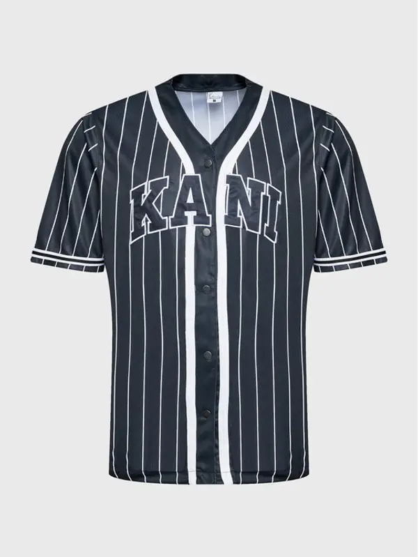 Karl Kani Karl Kani T-shirt Serif Pinstripe Baseball 6033360 Crna Relaxed Fit