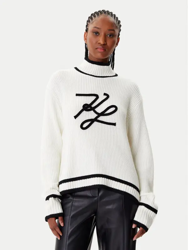 Karl Lagerfeld KARL LAGERFELD Dolčevita A4W18051 Bijela Regular Fit