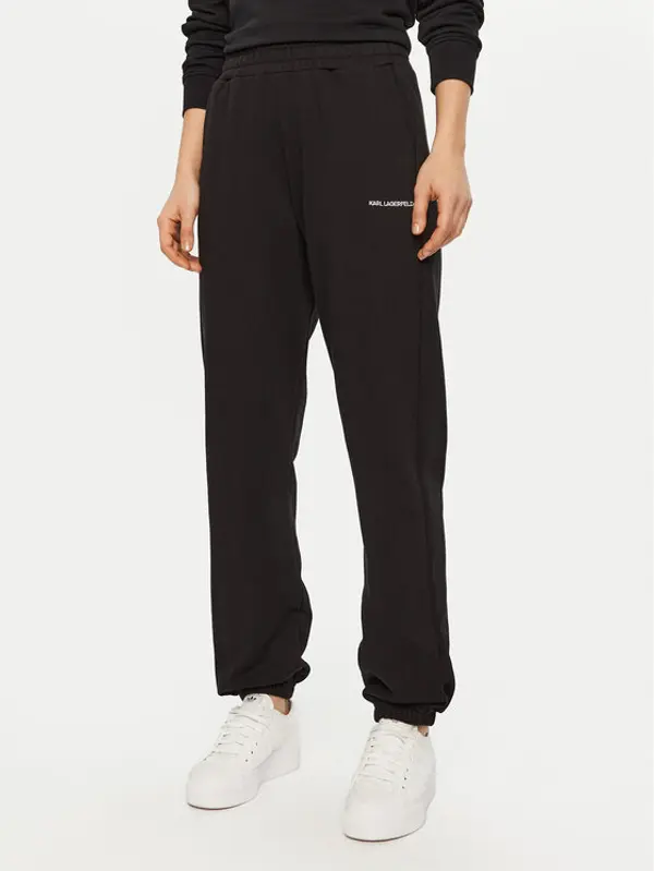 Karl Lagerfeld KARL LAGERFELD Donji dio trenerke A1W10130 Crna Relaxed Fit