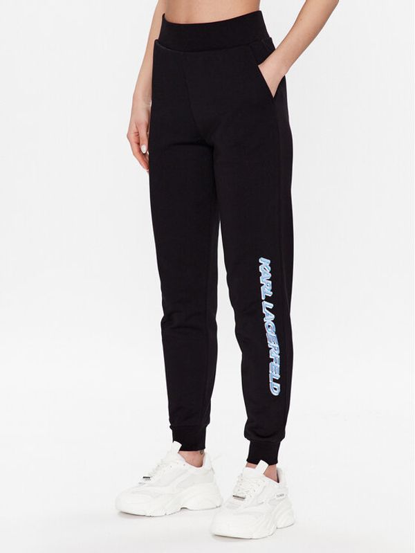 KARL LAGERFELD KARL LAGERFELD Donji dio trenerke Future Logo 225W1050 Crna Regular Fit