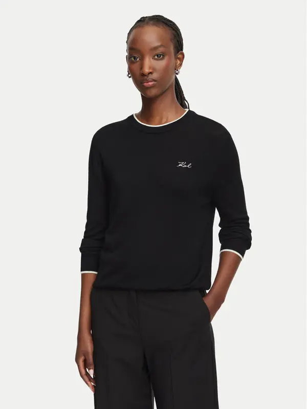 Karl Lagerfeld KARL LAGERFELD Džemper B3W18037 Crna Regular Fit